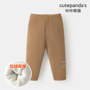 Baby Girls Winter Cartoon Print Leggings Casual Long Trousers Cotton Blend Fleece mid Waist Elastic Band Y9373 Childrens Wear