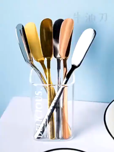 Stainless Steel Butter Knife Cheese Dessert Jam Knife Cutlery Cream Pizza Hole Knifes Breakfast Toast Bread Knife Butter spatula