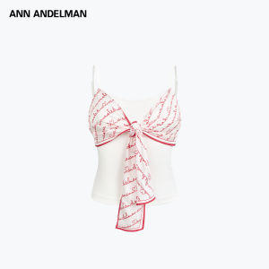 ANN ANDELMAN | French Style Backless Tank Top with Alphabet Print for Summer