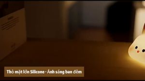Đèn ngủ có thể sạc lại pin cảm ứng silicon cao cấp mèo con dễ thương