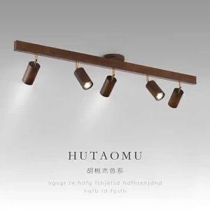 [OKLIFE.SG ]Room Ceiling Light Japanese Log Led Ceiling Lamp Modern Wooden Track Light Spotlight Downlight Aisle Light Living