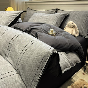 Kiss Dear | Nordic Simple 100% Cotton Water-washed Bedding Set 4 Piece