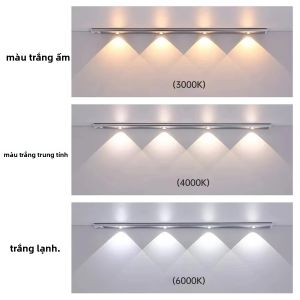 Đèn LED Sạc USB Dưới Tủ Có Cảm Biến Chuyển Động Cho Tủ Quần Áo Phòng Ngủ Nhà Bếp - Đèn Thanh Ban Đêm 20/30/40/50cm Có Thể Điều Chỉnh Độ Sáng