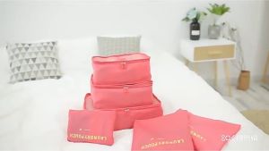 6 in 1 Travel Essential Bag Multi Size Luggage Storage Pouch Bag Laundry Packing Clothes Organizer Portable Cloth Bag