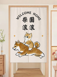 Cute Cat Door Curtain Modern Minimalist Cotton Linen Home Decor Privacy Partition Curtain for Bathroom Kitchen Pet Cafe