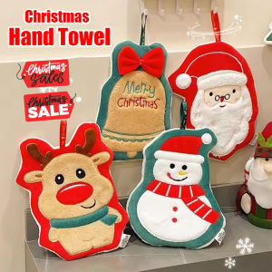 ผ้าลายการ์ตูนตุ๊กตาหิมะผ้าเช็ดมือคริสต์มาสดูดซับได้ดีมากผ้าสำหรับทำความสะอาดห้องครัวผ้าเช็ดผ้าเช็ดหน้าคริสต์มาสของตกแต่งคริสมาสต์ปีใหม่