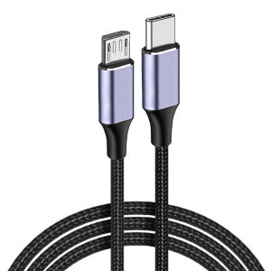 BSN | 100cm Data Cable Elbow 90 Degree Mobile Phone USB Type C To Micro USB Fast Charging Laptop OTG Line for Samsung/Xiaomi/Huawei