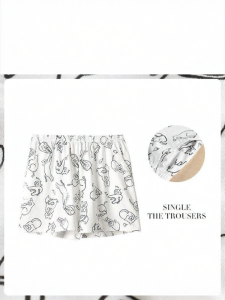me home wear | Cute Cartoon Cotton Lightweight Loose Sleep Shorts