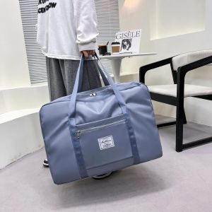 1pc Pink/Blue/Grey Travel Large Capacity Storage Bag Zipper Portable Sports Bag Versatile Gym Handbag Small Medium and Large