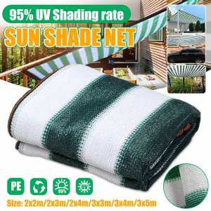 Sunshade Net 90% SunProof Awning Canopy Anti-UV Outdoor Camping Garden Sunscreen Cloth Car Sunblock Shade Cover Plant Greenhouse Cover - Dark Green Stripes