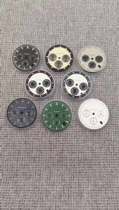 31.5mm VK63 Quartz Moon Watch Dial Black White Gray Dial  Suitable for VK63 movement modified watch parts With c3 green luminous