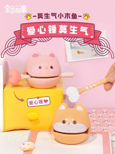 Stress Relief Wooden Fish Toy Desktop Decoration Cartoon Style Office Desk Decor for Women Friends And Colleagues in Daily Life