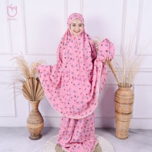 MUKENA KATUN MOTIF BUNGA CANTIJ 2 IN 1