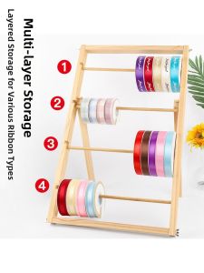  YYBAIO | Wooden Ribbon and Yarn Organizer Shelf