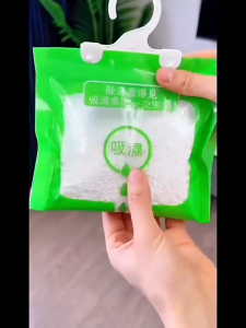 100pcs 80g/bagWardrobe Hanging Moisture Absorbent Bags Anti-Mold Desiccant Packets Closet Cabinet Dehumidifier Bag Household Hanging Hygroscopic Bag Wardrobe Dehumidifier Moisture-Proof Bag Mold Proof Drying Agent Rainy season Essentials Household Hanging