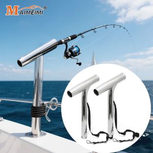 RYSJM | 2pcs Marine Fishing Rod Holder Outrigger 316 Stainless Steel Inclined Legs Rod Rests Silver Polished For Yacht Boat Accessories