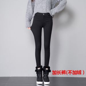 Black Leggings for Women Spring Fall and Winter Fleece-Lined Outer Wear 2024 New Arrival High Waist Tight Magic Pencil Tappered Black Leggings
