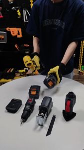 KEELAT 12 in 1 Multi-Optional Brushless Cordless Drill Impact Wrench Gun Screwdriver Kit Chainsaw Reciprocating Sander Tool Set DIY