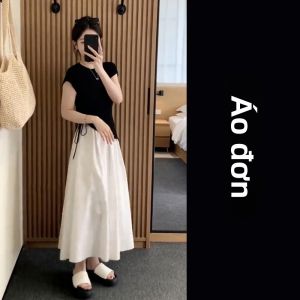 Ge·an·fei | Bộ Đầm Áo Thun Không Quy tắc Mùa Hè