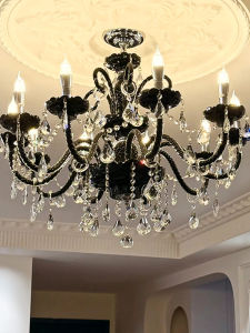 French Vintage Luxury Chandelier Black