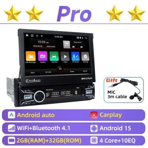 Car Stereo Android for VW Volkswagen Fox 2005-2011 1 Din 7" Telescopic Screen CarPlay Multimedia Autoradio Radio Head Unit GPS