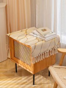 ผ้าคาดโต๊ะผ้าฝ้ายสานผ้าปูโต๊ะน้ำชาผ้าปูโต๊ะน้ำชาเรียบง่ายทันสมัยสไตล์นอร์ดิกผ้าปูโต๊ะข้างเตียงห้องนอนสไตล์ชนเผ่า