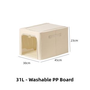 ANQIN | Visible Window Large Capacity Clothing Storage Box Fabric Organizer for Seasonal Clothes and Quilts