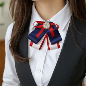 Fashionable Business Womens Shirt with Tie Small Collar Flower Stylish Versatile Professional Clothing for Bank Mobile Telecom