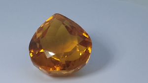 Natural 38.0 Ct Brazilian Citrine Yellow Pear Cut Eye Clean Loose Gemstone