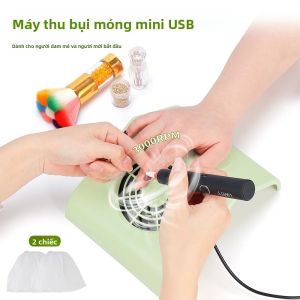 Máy Hút Bụi Móng Tay Mini USB Máy Hút Bụi Móng Tay Cầm Tay Với 2 Túi Lọc Bụi Quạt Hút Bụi Làm Móng Nghệ Thuật Dành Cho Salon