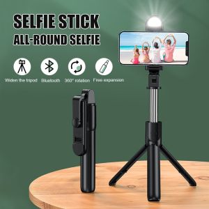 Speedefy Extendable Selfie Stick with 2 Level Fill Light Bluetooth Selfie Stick Tripod with Remote Shutter