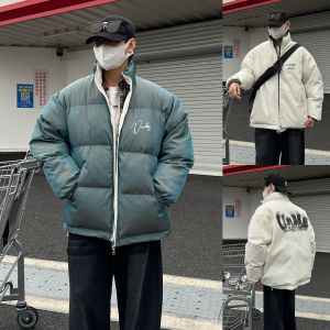 Double-Sided Wearable Gradient Color Mens Jacket Winter Quilted Soft Shell Coat Couples American Style Stand Collar down Jacket