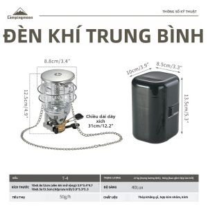 Campingmoon | CAMPINGMOON T-4 Đèn Lồng Cắm Trại Di Động Đèn Gas Ngoài Trời Đèn Lều Cỡ Nhỏ Có Thiết Bị Đánh Lửa Để Chiếu Sáng Khu Cắm Trại