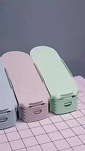 5pcs Shoe Organiser Plastic Adjustable Height Shoe Shelf Top and Bottom Compartment Design Save Space in Your Shoe Cabinet