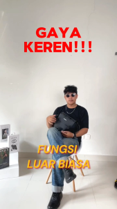 Tas Selempang Pria Slingbag Bahu Cowok bahan Premium Waterproof Anti Air MR 591 Hitam