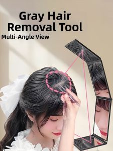 IMLUCKY | White Hair Removal Kit Multi-angle View 4-sided Mirror Tweezer Set