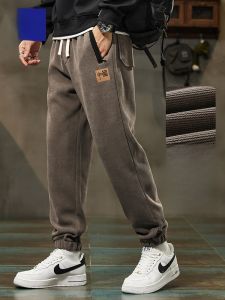 ROMON | Quần dài nhung kẻ mùa thu đông Romon dành cho nam quần dài thể thao rộng rãi thoải mái thường ngày có túi quần dài