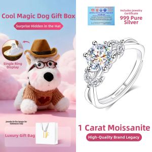 East Beauty | Silver Engagement Wedding Ring 1 Carat Diamond