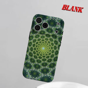 green fractal mandala Phone Case for iPhone 18 17 16 15 14 13 12 11 Air Pro Max Plus Double-layer Cover