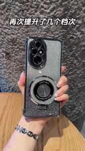 เคส Honor 200 5G เคสเคสกันกระแทกเจลลี่ใสพร้อมตัวป้องกันเลนส์กล้องถ่ายรูปแม่เหล็กยึดโทรศัพท์ระยิบระยับสำหรับธุรกิจโทรศัพท์มือถือโปร่งใสแบบรวมขอบ5G เคสนิ่มกันตก