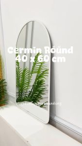 Cermin Round Dinding Gantung Aesthetic 60 x 40cm - Kaca Cermin / Cermin Kamar Mandi / Cermin Makeup