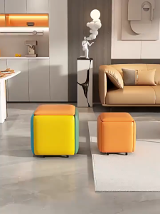 Baierdi High-End Home Multi-Functional Cube Stool Set - Sturdy for Living Room (As Coffee Table Storage Stool & Dining Chair)