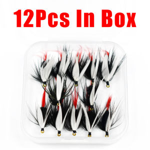 12Pcs Dry Fly Flies Lures Set Artificial Insect Lure with Sharpened Crank Hook Fish Tackle Fishing Lure for Salmon Flies Trout