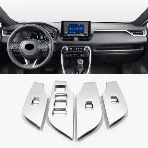 For Toyota RAV4 XA50 2019 2020 2021 2022 2023 2024 2025 RAV 4 Hybrid ABS Car Door Window Switch Lift Buttons Cover Trim Stickers