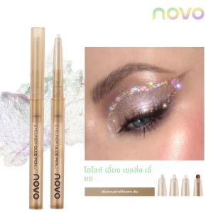 Chameleon Holographic Shimmering Eyeshadow Stick ยาวนาน 3-In-1 Eye Cheek & Lip Highlighter กันน้ํา เนื้อเรียบเนียน