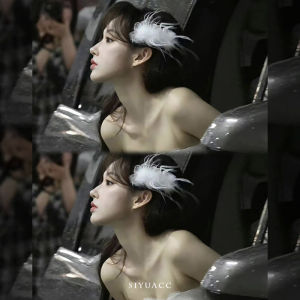 White Feather Hair Clip Elegant Sweet 2024 New Side Spring Headwear Womens Fashion Hair Accessories Korean Style