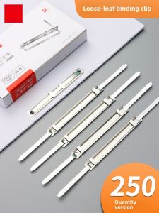 Comix Metal Binding Clips Two-Hole Loose-Leaf Binding Buckle Hardware Binding Folder Puncher File Binding Clips A4 Layering Double-Hole Closed Metal Binding Ring Drawing Binding Ring Strip Opening and Closing