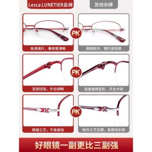 Kính Đọc Sách Chống Ánh Sáng Xanh Độ Nét Cao Cho Nữ Siêu Nhẹ Thời Trang Sành Điệu Dành Cho Người Trung Niên Và Người Cao Tuổi Lesca Lunetier