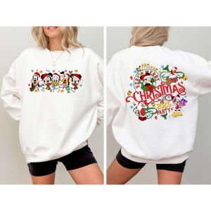 Disney 2025 Christmas Round Neck Sweatshirt Boys Girls Autumn Winter Family Parent-child Wear Women Oversized Loose Long Sleeve