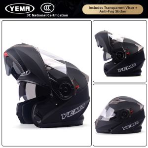 YEMA | Flip-Up Four Seasons Motorcycle Helmet Dual Lens Full Face Safety Helmet